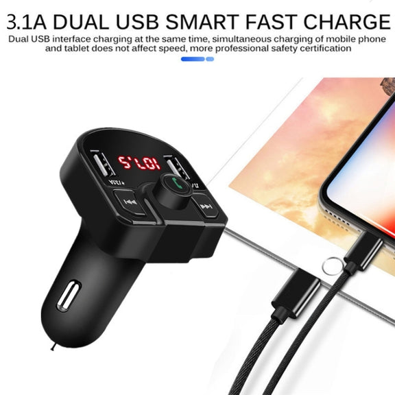 M9 Car Bluetooth MP3 Dual USB Car Charger(Black)