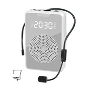 ZXL-H3 Portable Teaching Microphone Amplifier with Time Display, Spec: Wired Version (White)