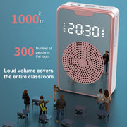 ZXL-H3 Portable Teaching Microphone Amplifier with Time Display, Spec: Wired Version (White)