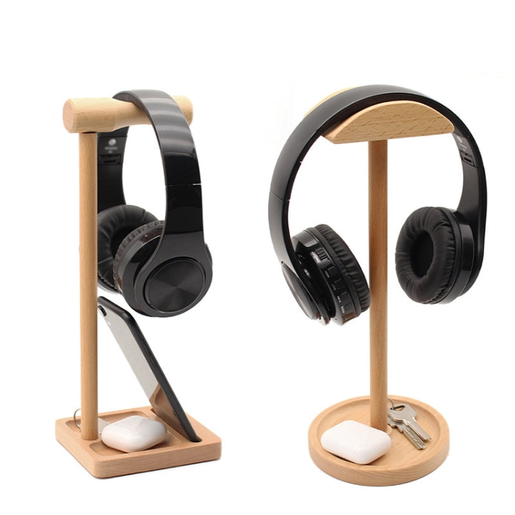 AM-EJZJ001 Desktop Solid Wood Headset Display Stand, Style: B