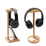 AM-EJZJ001 Desktop Solid Wood Headset Display Stand, Style: B