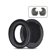 2 PCS Leather Headset Earmuffs for Sony 1000XM4 Black Lambskin No Snap