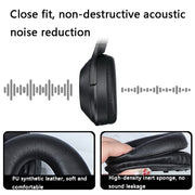 2 PCS Leather Headset Earmuffs for Sony 1000XM4 Black Lambskin No Snap