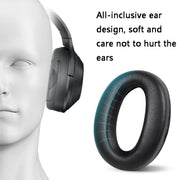 2 PCS Leather Headset Earmuffs for Sony 1000XM4 Champagne Lambskin No Snap