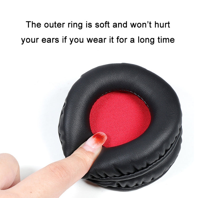 1 Pair Headset Sponge Earmuffs for Audio-Technica ATH-S200BT(Black+Red)