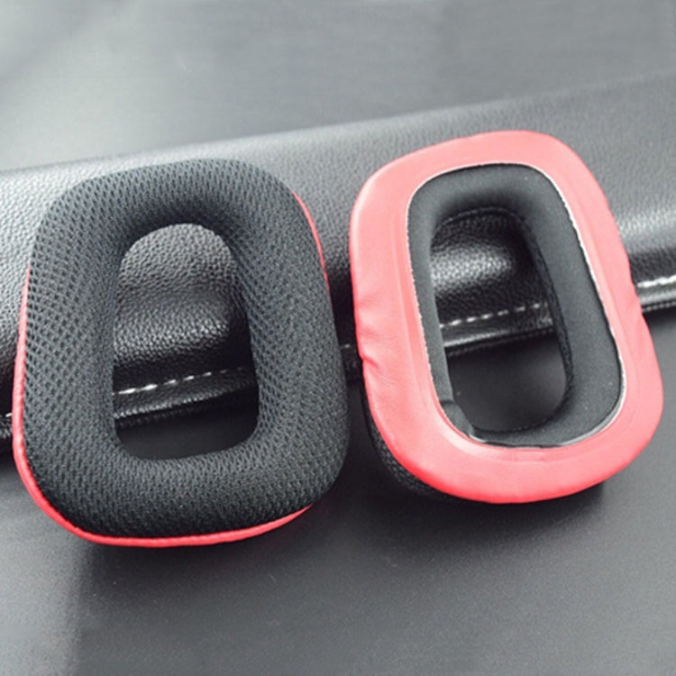 2 PCS Headset Sponge Earmuffs for Logitech G35 / G930 / G430 / F450(Black+Red)