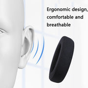 2 PCS Headset Sponge Earmuffs for Philips SHP9500(Black Mesh)