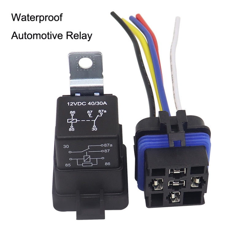 1040 5 Pin Water-resistant Integrated Automotive Relay With Bracket, Rated voltage: 12V