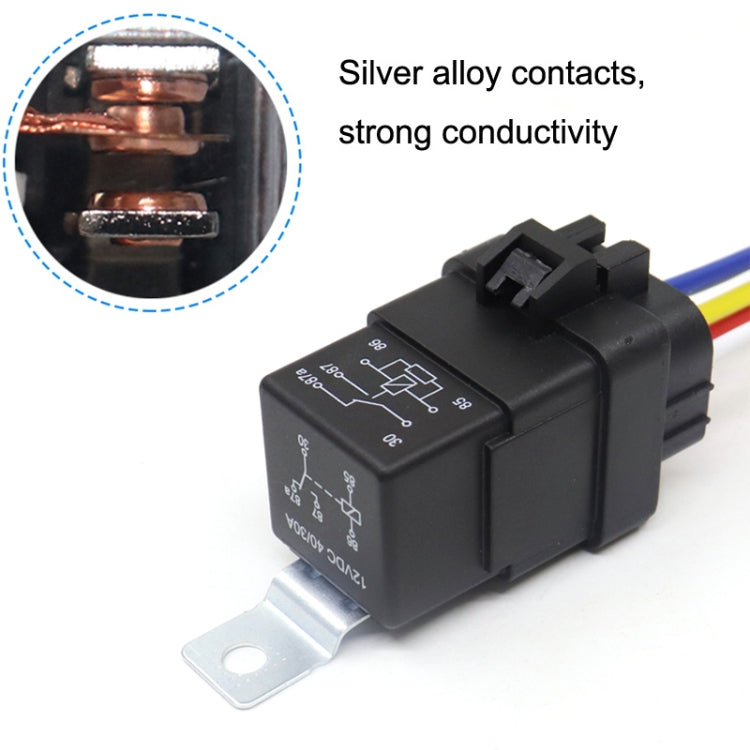 1040 5 Pin Water-resistant Integrated Automotive Relay With Bracket, Rated voltage: 12V