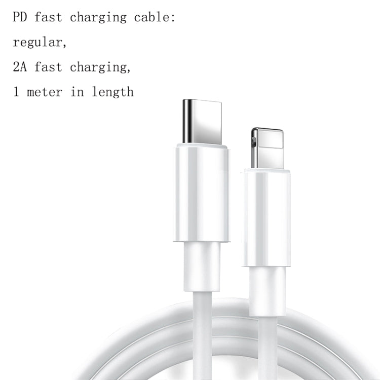 CYKE USB60 20W Mini PD Type-C Port Fast Charger With Type-C To 8 Pin Cable, US Plug(White Set)