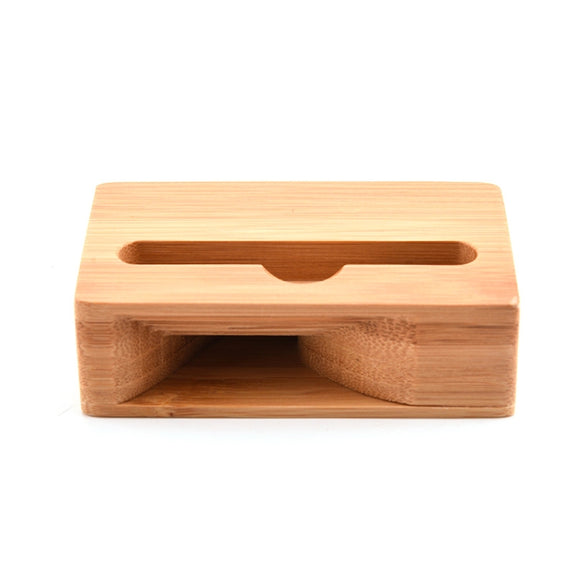 2 PCS GB050 Mobile Phone Stand Bamboo Loudspeaker