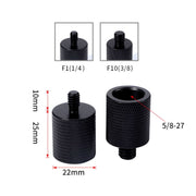 2 PCS Microphone Adapter Screw F10 5/8-27  Female to 3/8 Male Screw