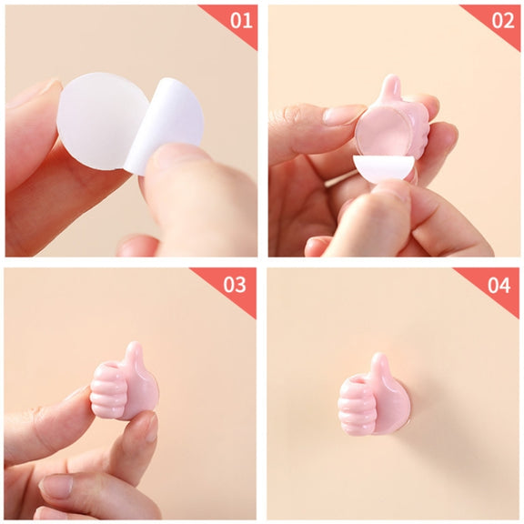 10 PCS Handy Holder Cable Organizer Household Convenience Clip(Pink)