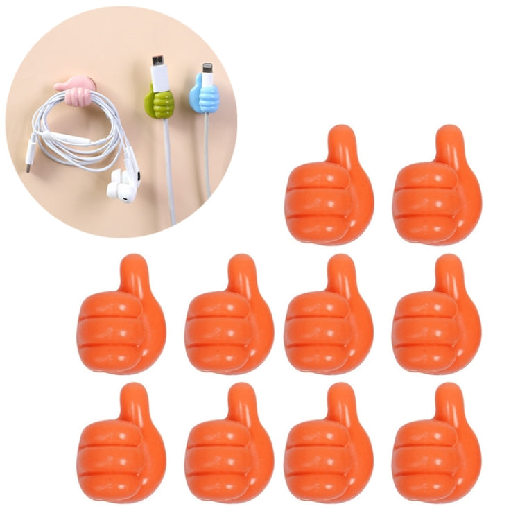 10 PCS Handy Holder Cable Organizer Household Convenience Clip(Orange)