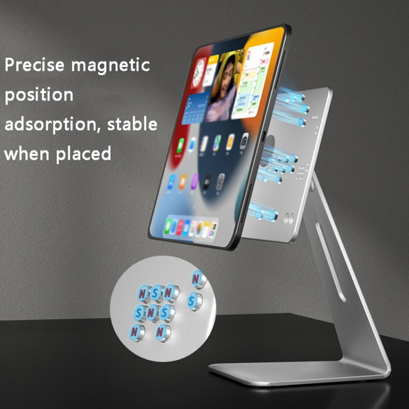 AP-7SL Rotatable Aluminum Alloy Magnetic Tablet Bracket(Silver)