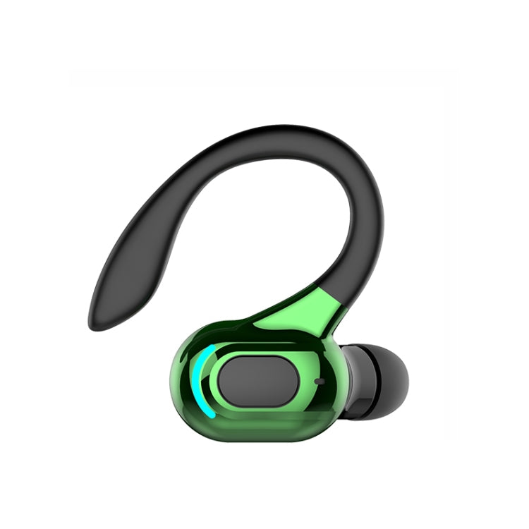 F8 Bluetooth 5.1 Ear-Mounted Stereo Wireless Sports Earphone(Black+Green)