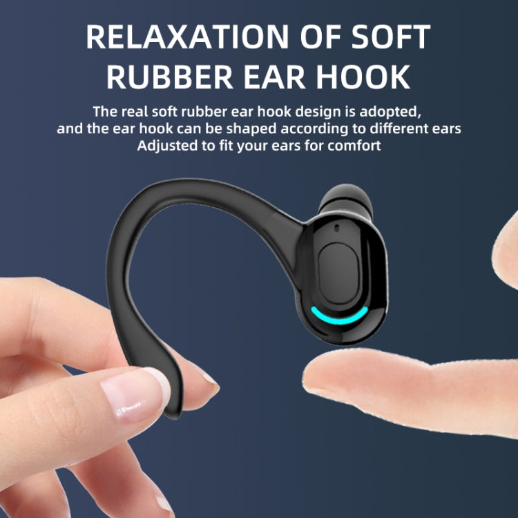 F8 Bluetooth 5.1 Ear-Mounted Stereo Wireless Sports Earphone(Black)