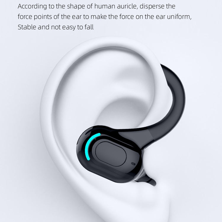 F8 Bluetooth 5.1 Ear-Mounted Stereo Wireless Sports Earphone(Black)