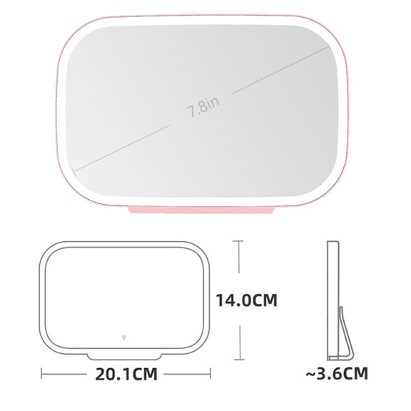 Car Sun Visor Makeup Mirror With LED Light(White)