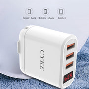 CYKE Smart Digital Display 3-Ports USB Travel Charger(US Plug-White)