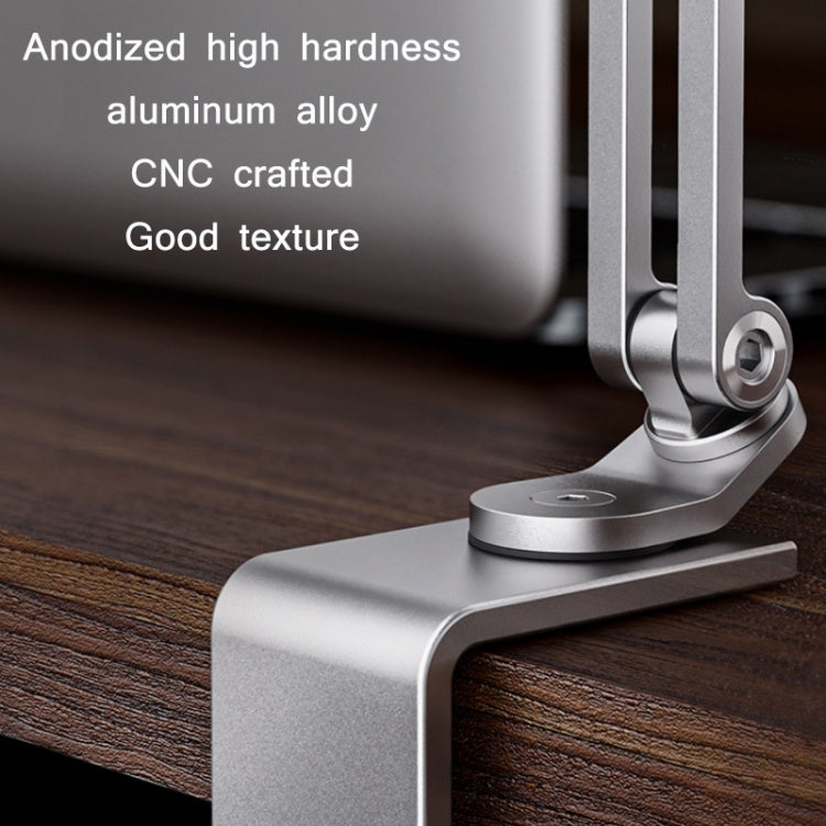 P60 Desktop Folding Mobile Phone Chuck Holder For 4-13 Inch Mobile Phone/Tablet(Silver)