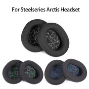 1 Pair Sponge Headset Pad for Steelseries Arctis Pro / Arctis 3 / 5 / 7(Blue Print Mesh)