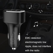 QIAKEY GT690C Dual USB + USB-C / Type-C Aluminum Alloy Three-Hole Car Charger(Gray)
