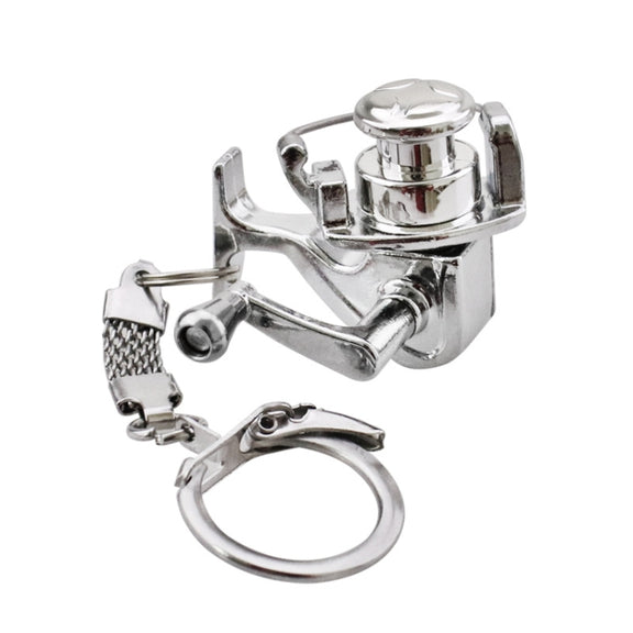 Metal Fishing Wheel Decoration Pendant Mini Wheel Fish Key Chain, Color: A