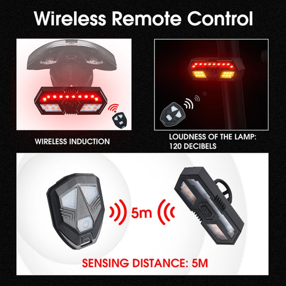WEST BIKING Bicycle Remote Control Tail Light With Horn Tone(Black)