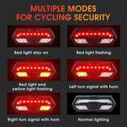 WEST BIKING Bicycle Remote Control Tail Light With Horn Tone(Black)