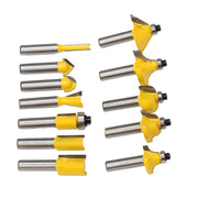 12 PCS / Set Woodworking Engraving Machine Trimmer Cutting Tool, Model: 8 Handle With Wooden Box