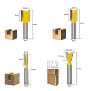 12 PCS / Set Woodworking Engraving Machine Trimmer Cutting Tool, Model: 8 Handle With Wooden Box