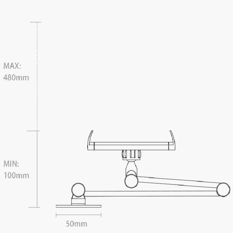 WS-2 Wall-Mounted Folding Telescopic Holder For Mobile Phone And Tablet(White)