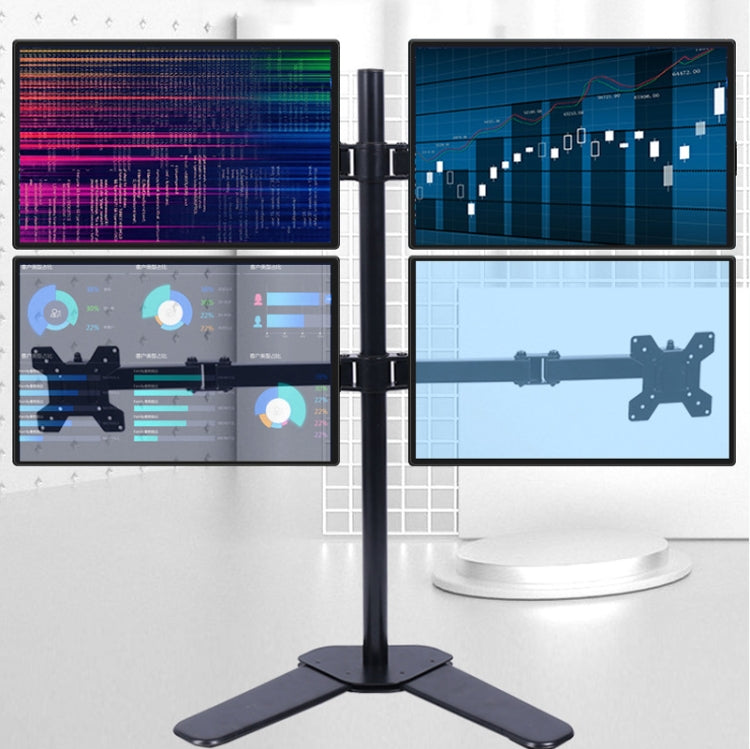 Desktop Lifting Monitor Stand Bracket Four Screen  Desk Base