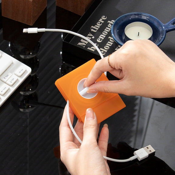 2 Sets Portable Mobile Phone Data Cable Storage Box(Orange+Blue)