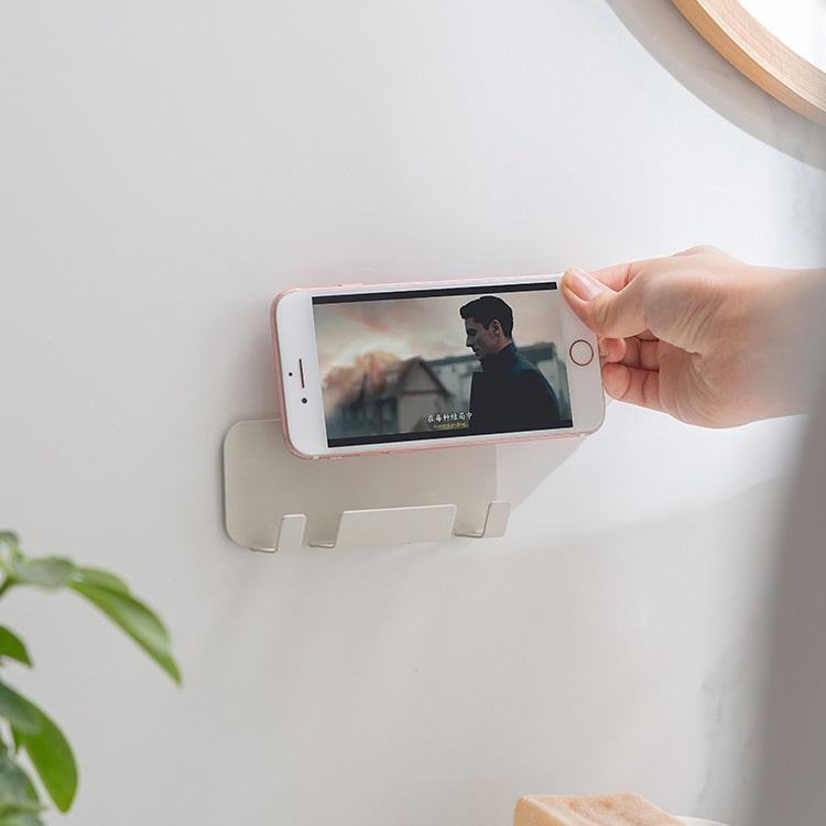 2 PCS  Punch-Free Wall-Mounted Rack Mobile Phone Charging Holder(Pink)