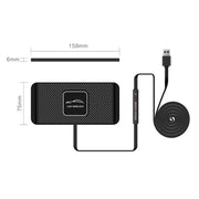 POLMXS C1 15W Car Anti-Skid Mats Wireless Charger With 1m USB Data Cable(Black)