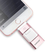 256GB Type-C + 8 Pin + USB 3.0  3 In 1 OTG Metal USB Flash Drive(Rose Gold)