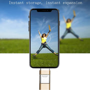 256GB Type-C + 8 Pin + USB 3.0  3 In 1 OTG Metal USB Flash Drive(Gold)