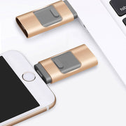 256GB Type-C + 8 Pin + USB 3.0  3 In 1 OTG Metal USB Flash Drive(Rose Gold)