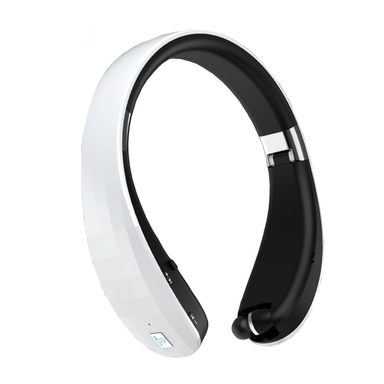 Telescopic Neck-Mounted Folding Bluetooth Earphone(White)