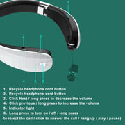 Telescopic Neck-Mounted Folding Bluetooth Earphone(White)
