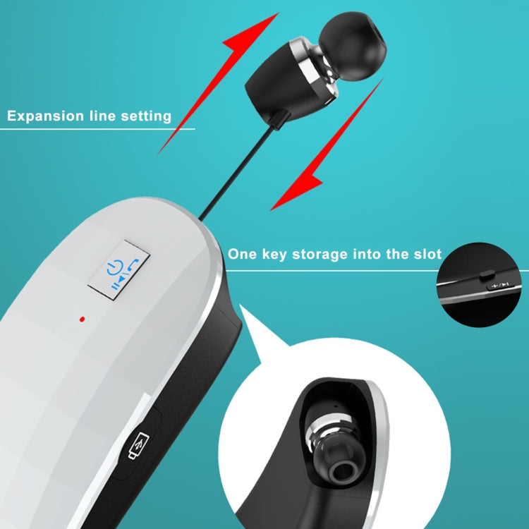 Telescopic Neck-Mounted Folding Bluetooth Earphone(White)