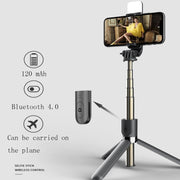 L03S Bluetooth Fill Light Tripod Integrated Selfie Stick(Black)