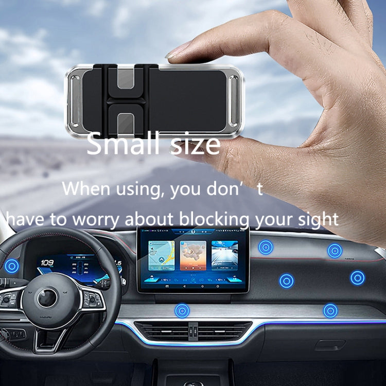 2 PCS S15 Magnetic Aluminum Alloy Bracket Data Cable Storage Sticker Car Phone Holder(Black)