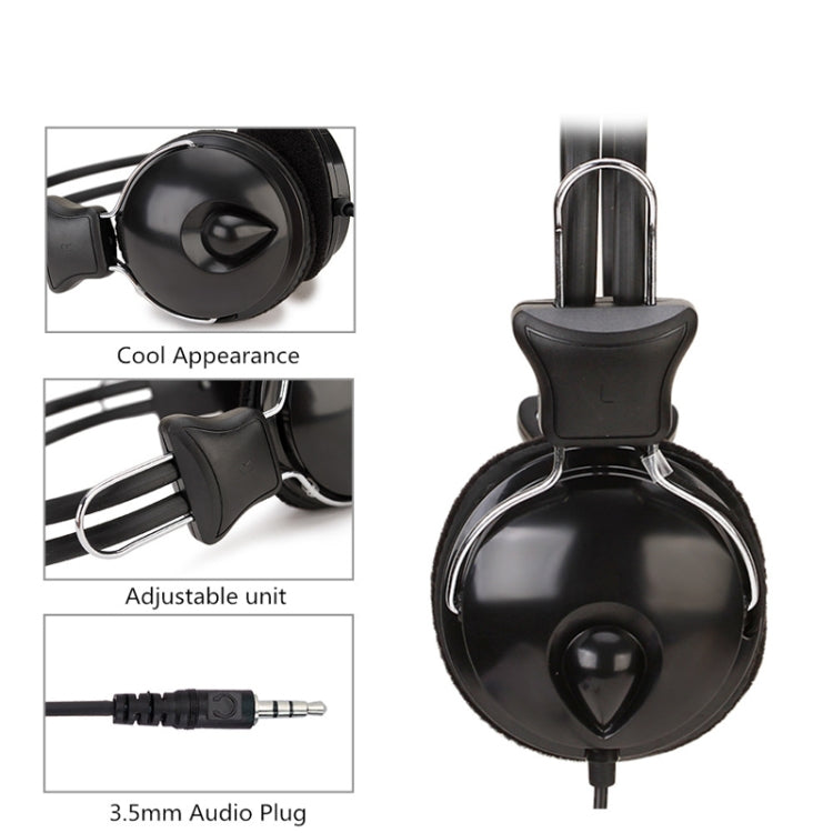 Soyto SY808MV Online Class Office Computer Headset, Cable Length: 1.6m, Color: Black 3.5mm