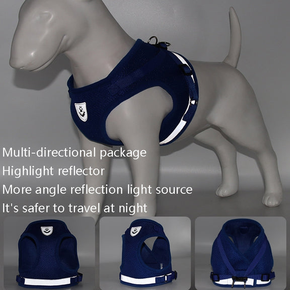 BL-844 Pet Chest Straps Reflective Breathable Dog Rope, Size: S(Black)