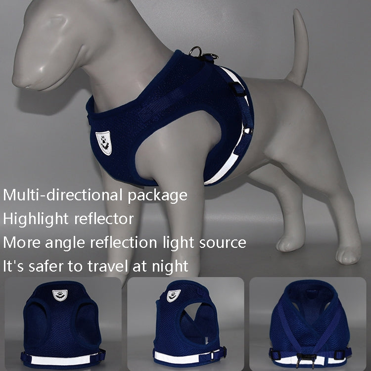BL-844 Pet Chest Straps Reflective Breathable Dog Rope, Size: L(Black)