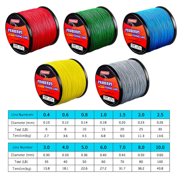 PROBEROS 4 Edited 300M Fish Line, Line number: 4.0 / 40LB(Green)