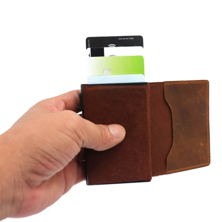 Anti-Theft Positioning Wallet Men Card Holder Mini Wallets For Airtag(Cowhide Black)
